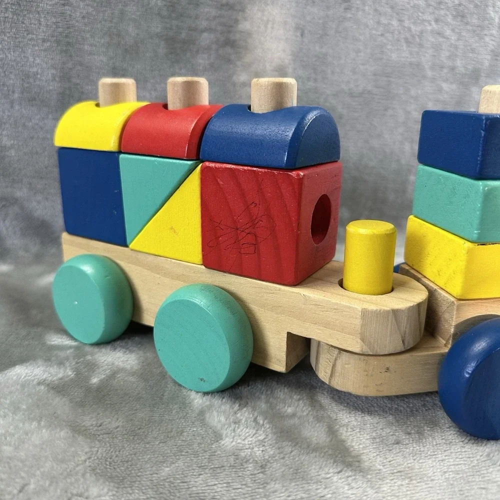 Melissa & Doug Wooden Stacking Train Learning Toy